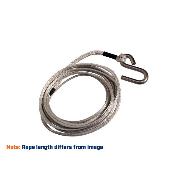 product image for H/D Synthetic winch rope, 6 m, S/S hook (12mm)