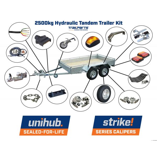 product image for Tandem Trailer Kit 2500kg Disc Braked - Stainless, Unihub