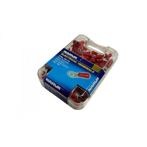 image of 3mm Wire - Ring Terminal, Red (100 pk)