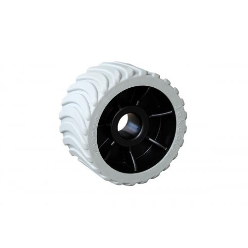 image of 130 mm wobble roller, wide bush, black / grey