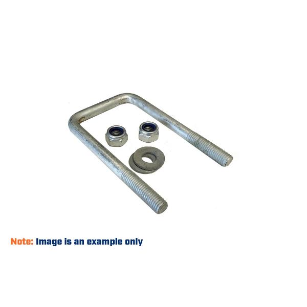 product image for U-bolts square 130mmL x 65mmW inside x M12 Ø, Galv