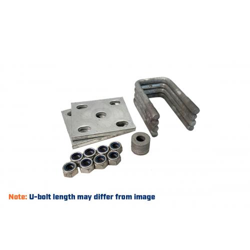 image of U-bolt & axle plate kit, 103mm IL x 50mm IW, Suits 2-3 Leaf
