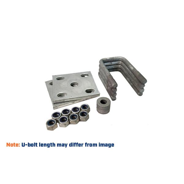 product image for U-bolt & axle plate kit, 103mm IL x 50mm IW, Suits 2-3 Leaf