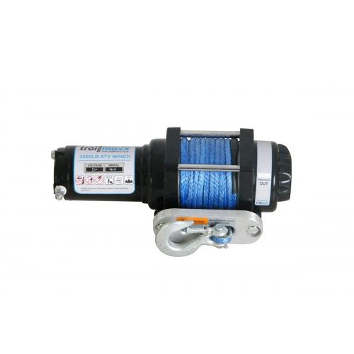 image of 3500lb winch, 12v, synthetic rope & hawse fairlead