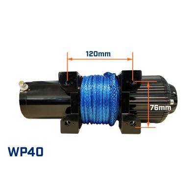 gallery image of Pemium 4000lb winch, 12v, synthetic rope & hawse fairlead