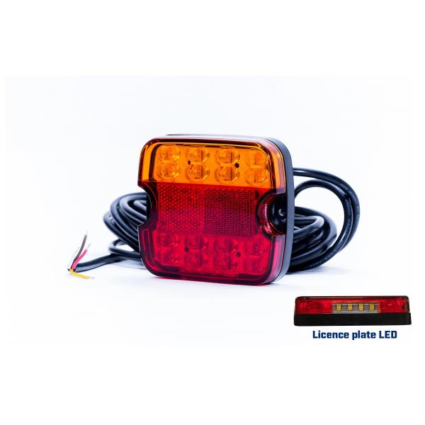 product image for LED tail lamp, 120x125mm, R/hand, incl NPL - 8m Cable